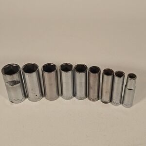 Craftsman 9pc SAE 3/8" Drive 6 Point Deep Socket Set 3/8 to‎ 7/8 USA